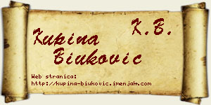 Kupina Biuković vizit kartica